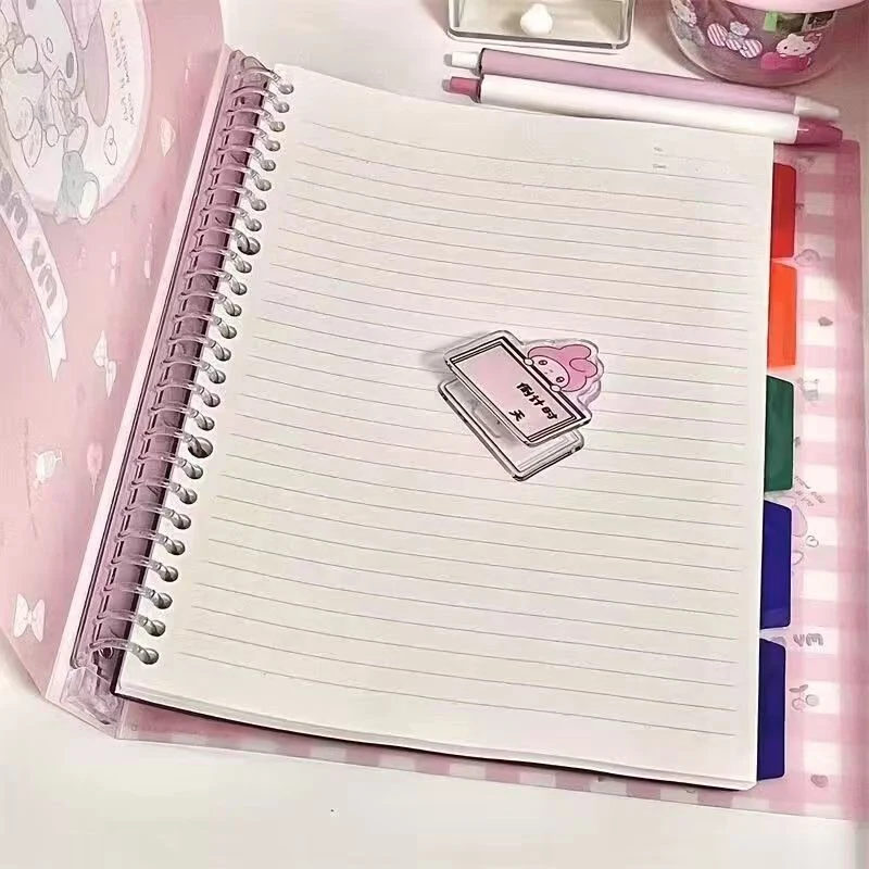 Sanrio My Melody transparently Cover Notebooks Kawaii Cute Anime Cartoon Student Handbook Stationery Notepad Toys Girls Gifts