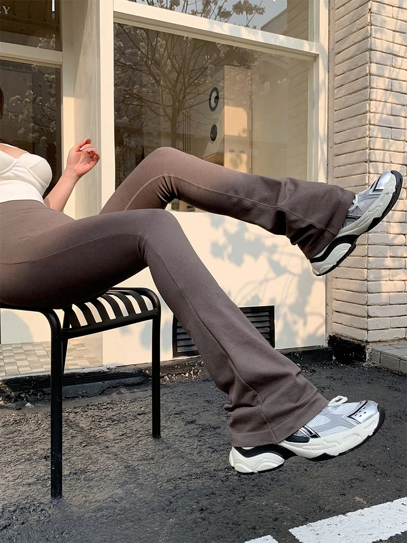 Hochtaillierte Kompressionshose ohne unangenehme Linien, leicht ausgestellte Yoga-Outdoorkleidung, nahtlose elastische Fitnesshose, Lifting-Leggings – Detail 5