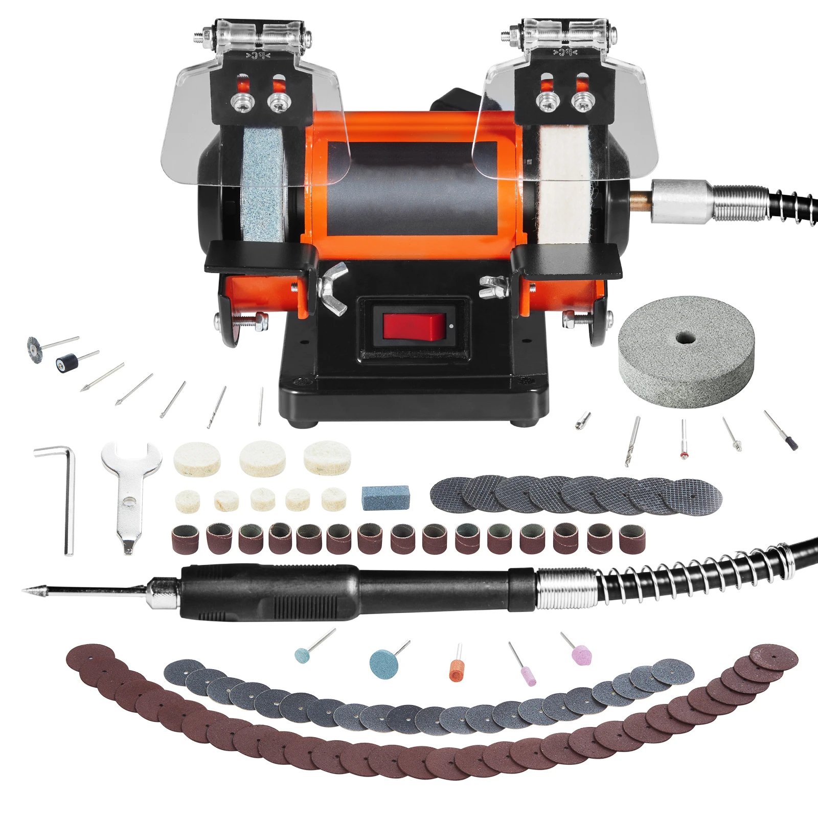 SucceBuy Lucidatrice per Gioielli 3in, Lucidatrice a Tavolo Mini Multiuso con Velocità Regolabile e Motore Brushless, Macchina per Lucidatura di Gemme