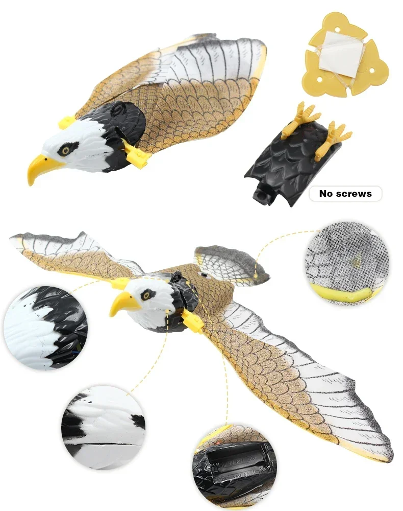 Electric Flying Bird Cat Toy Bird Simulation Interactive Hanging Parrot Eagle Flying Toy For Cats Relieve Boredom Teasing Toys