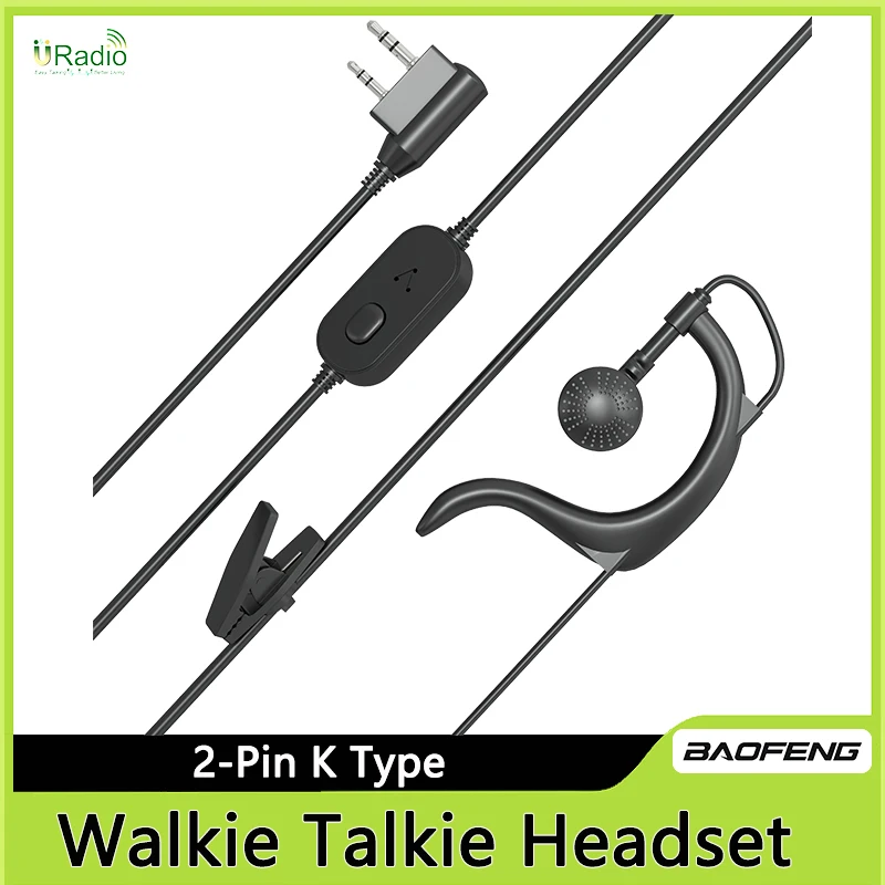 Earpiece Headset For Baofeng Walkie Talkie 2-Pin K Type UV-17/UV-22 PRO MAX/UV-18 Quansheng UV-K6/UV-K5 Wired Two Way Radio New