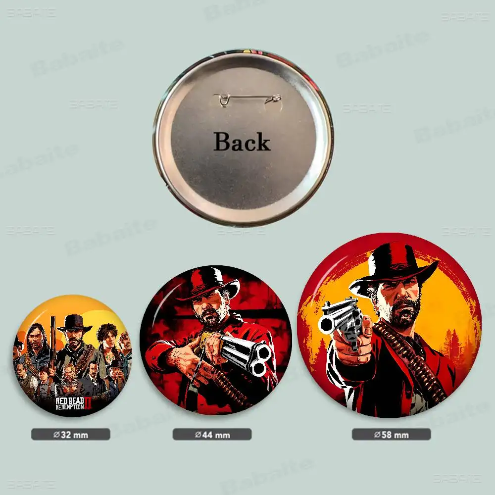 R-Red Dead Game R-Redemption 2 Creative Tinplate Soft Button Pins Animal Icon Brooch Lapel Backpack Badge Accessories Pin