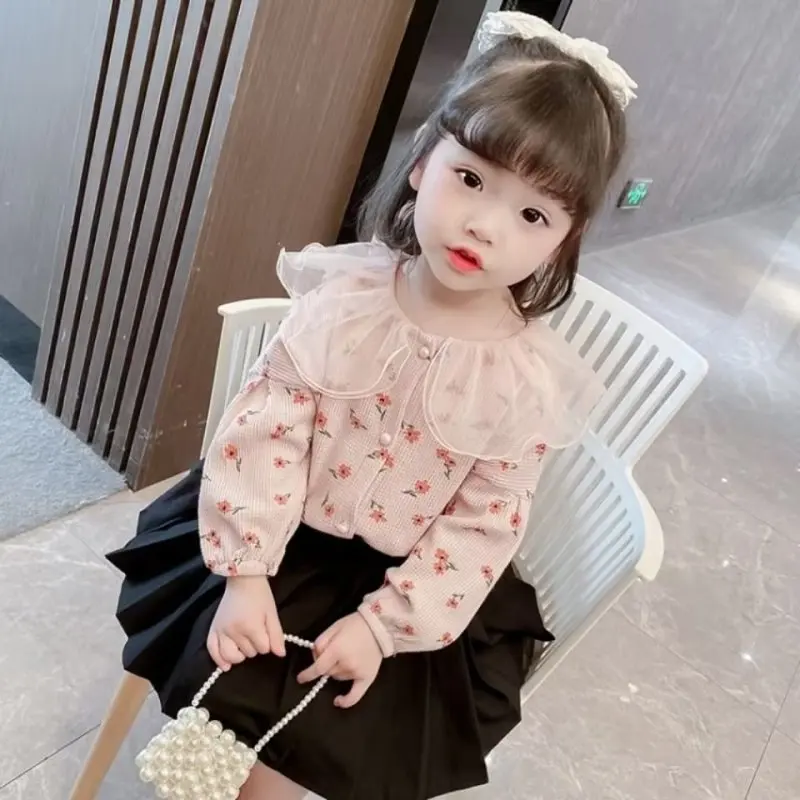 2022 GirlsTees Puff Long Sleeve T-shirt Baby Clothes Winter Autumn Pullovers Korean Kids New Tops Children\'s Clothing Baby Cloth