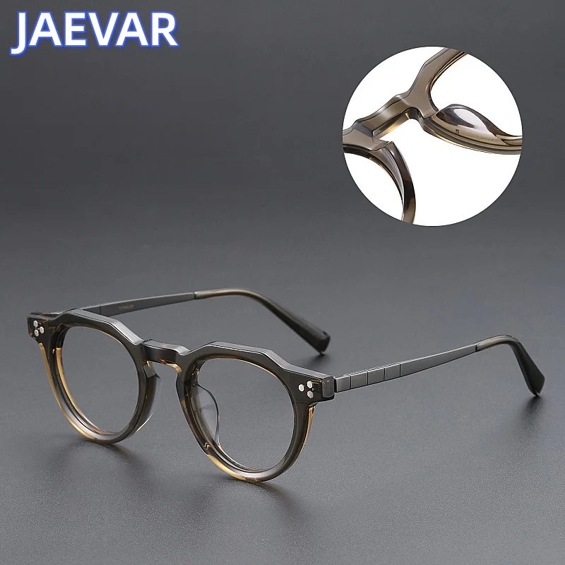 High-quality Sheet Pure Titanium Eyeglass Frame Retro Designer Glasses For Men And Women Anti Blue Light Flat Glasses 23015