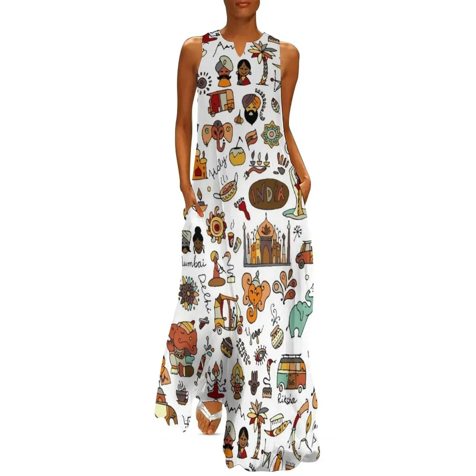 

Travel to India Long Dress beach outfits for women long dress women summer Clothing female Women's summer dresses Dress
