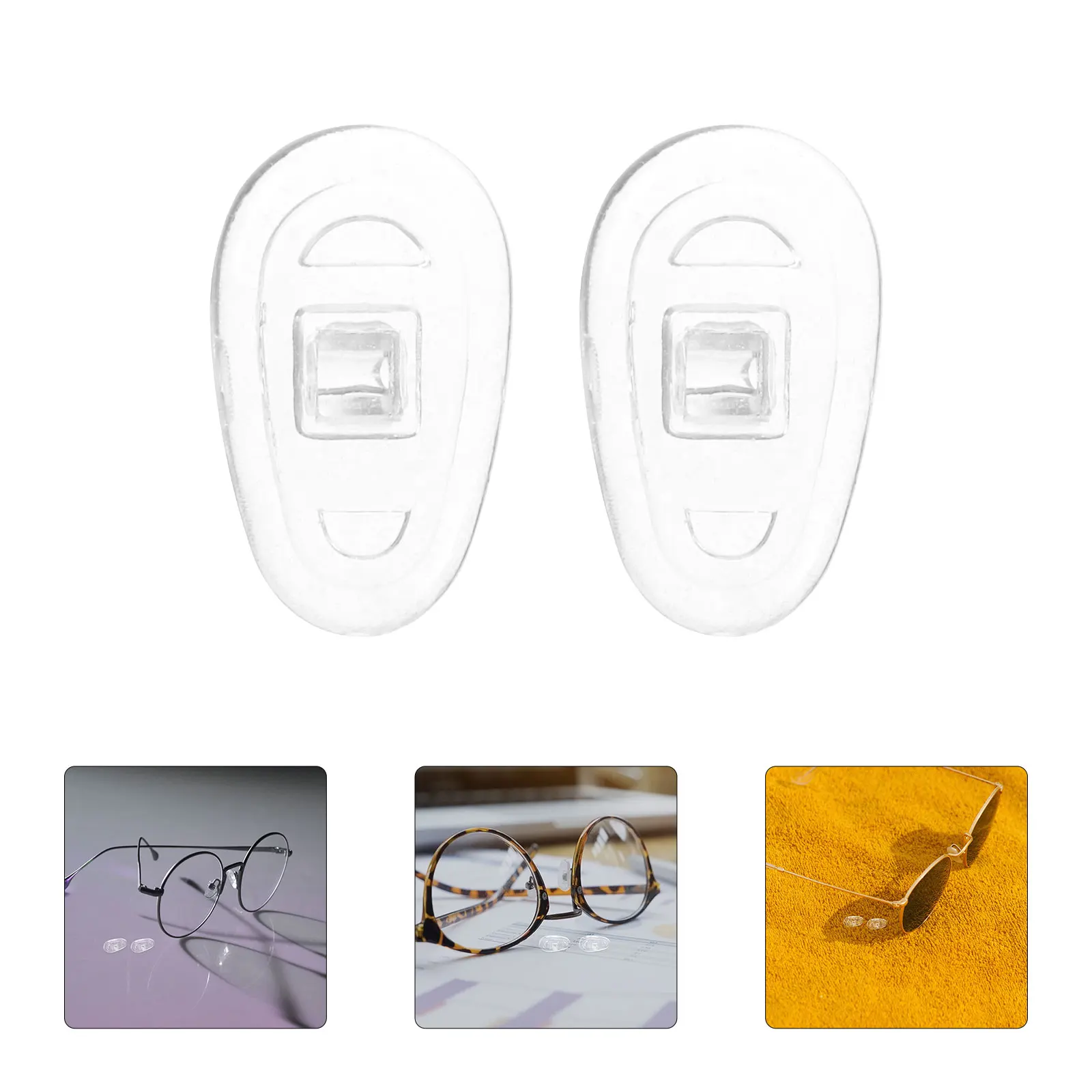 

8Pcs Soft Silicone Glass Nose Pads Transparent Air Chamber Replacement Cushions Non Slip Nose Guards for Eyeglasses Sports Work