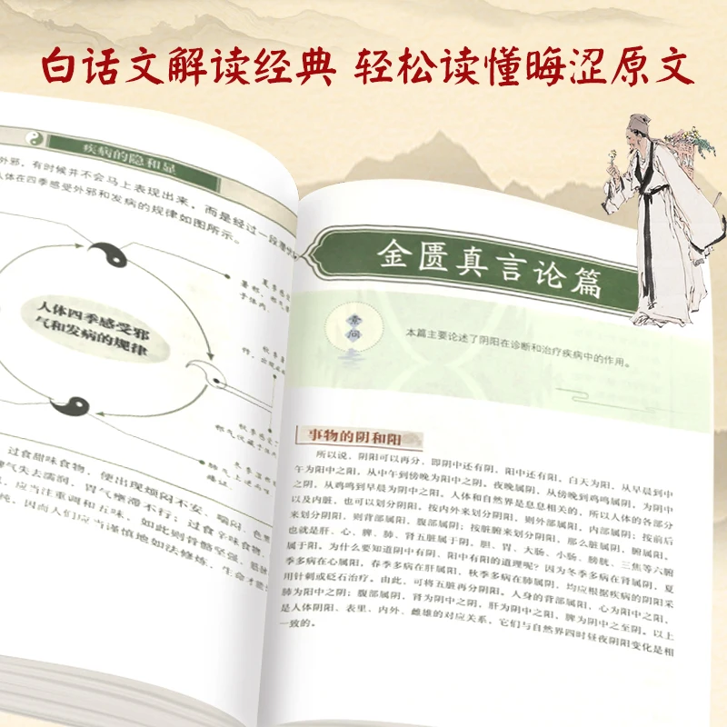 Traditional Chinese Medicine Books Huangdi Neijing Vernacular Diagram Color Picture Book 431 Page