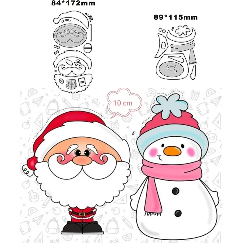 2023 New Santa Claus Snowman Metal Cutting Dies for Scrapbooking Paper Craft and Card Making Embossing Decor No Stamps