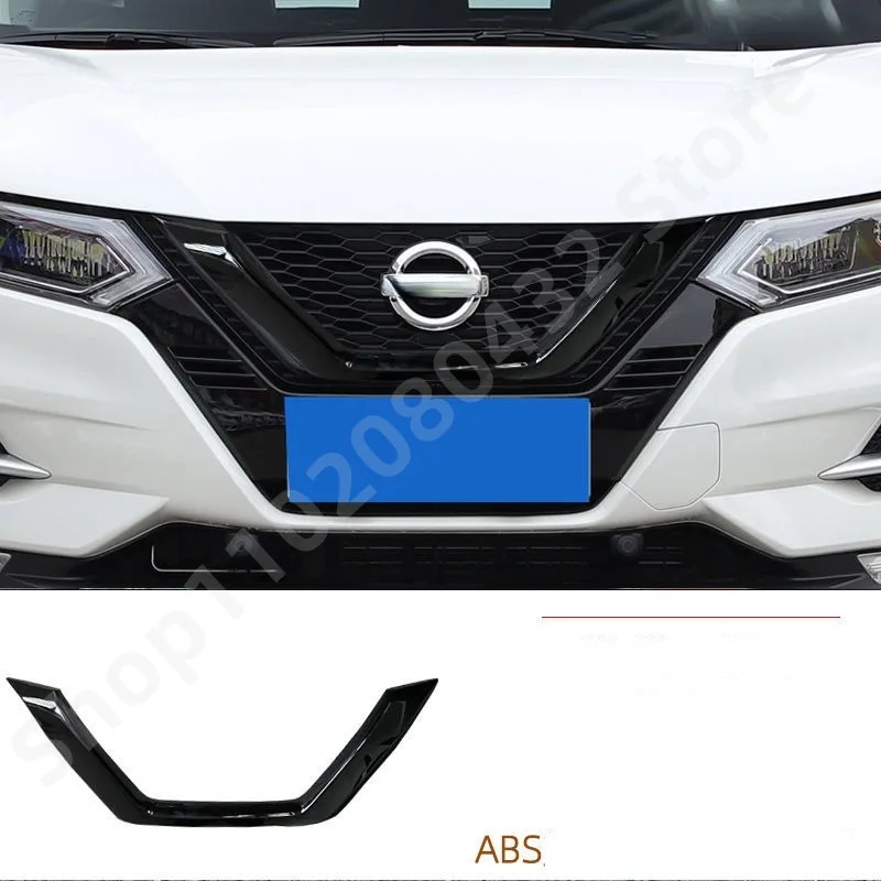 Car styling Fit For Nissan Qashqai J11 19-20 carbon fiber texture/Gloss black Front Grill Trim Cover