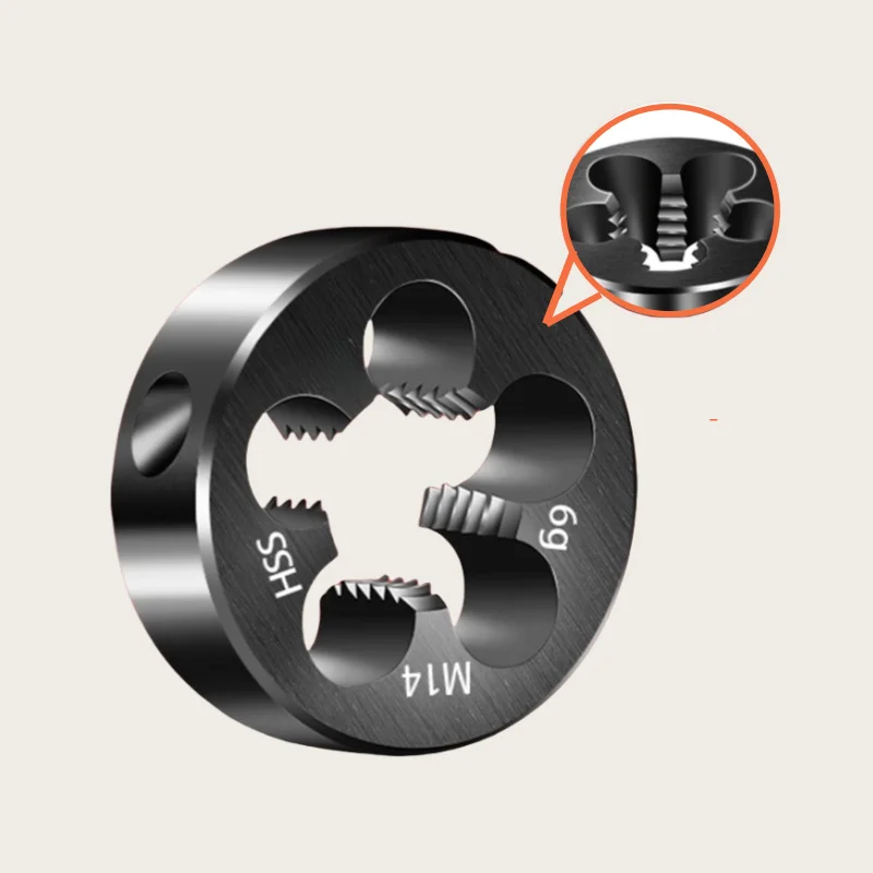 1PCS Non-adjustable Nitriding Round Die HSS M2M3M4M5M6M8M10M12M14M16M18M20M22M24 Screw Threading Dies For Stainless Steel