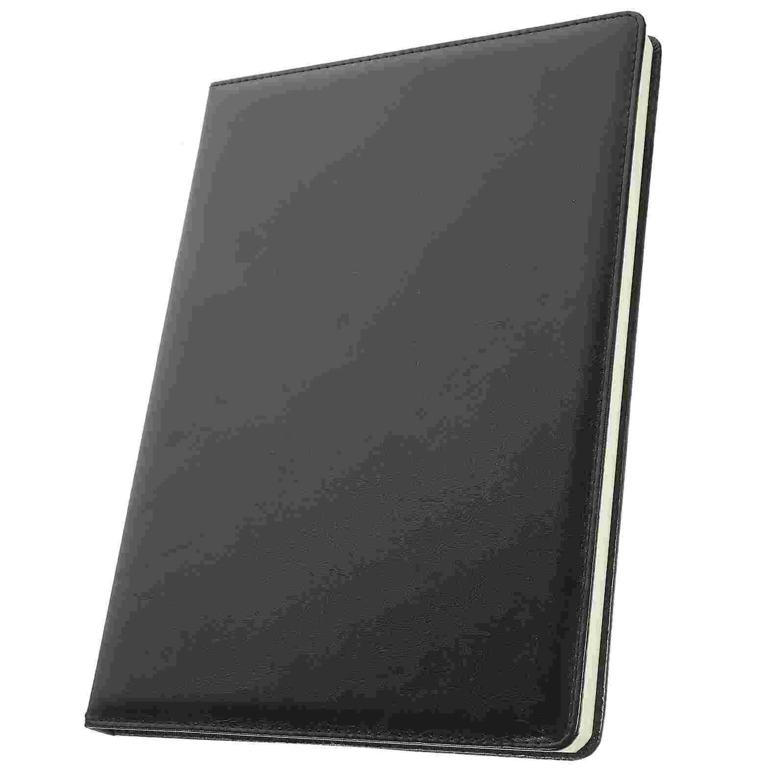 

Large A4 Notebook Business Simple Office Notepad Black 96 Photos/192 Pages Pu Journal Creative Scrapbook Gift