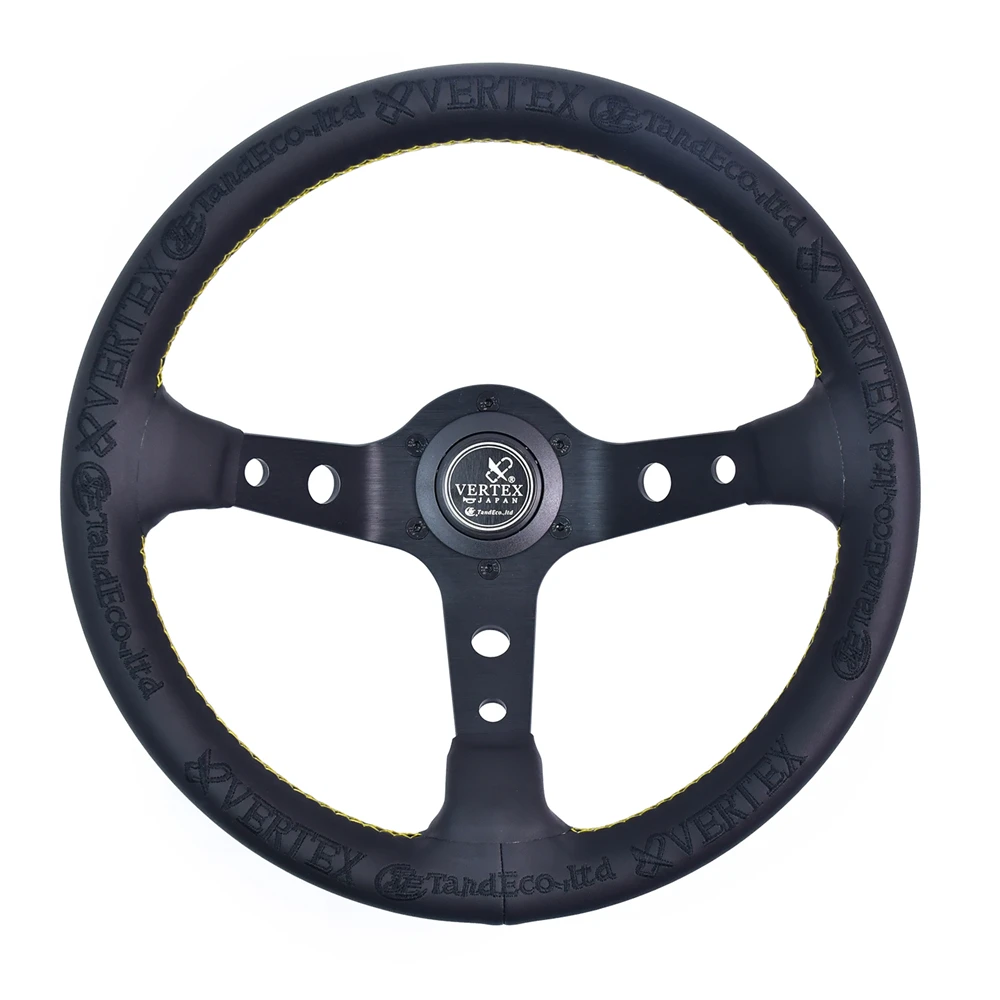 VERTEX JDM 320mm Racing Steering wheels Innovative Design Golden Stitching Sports Steering Wheel With Double-Sided Embroidery view 3