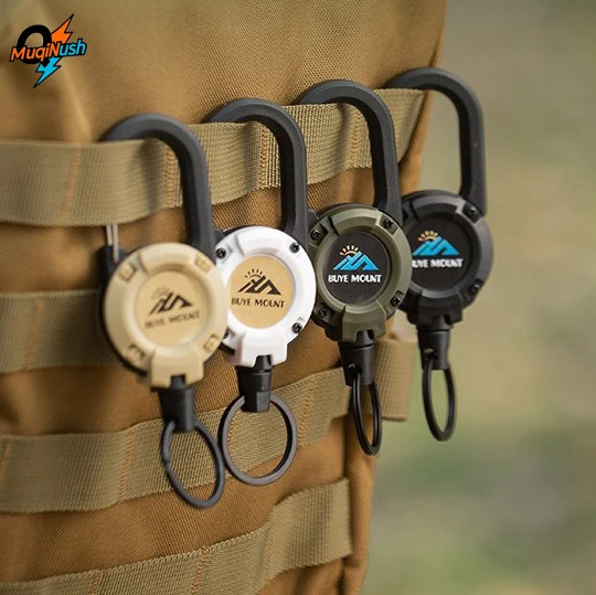 

MuqiNush 2Pcs Retractable Keychain Heavy Duty, Badge Scroll ID Clip Multitool Carabiner Badge Holde Suitable for Men and Women