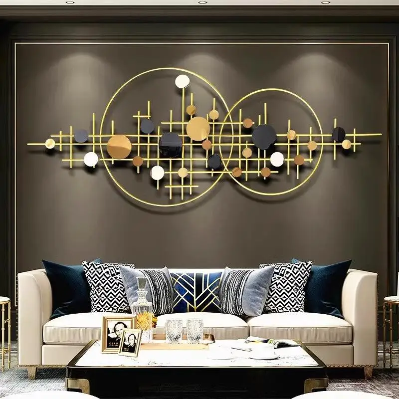 

Скандинавский свет, роскошный металлический элитный диван для гостиной, фон, украшение стены, ремесла, современное украшение стены