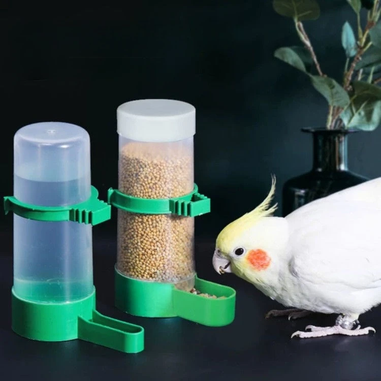 Birds Feeder Bird Drinker Bottle Parrot Pet Cage Water Drinker Feeder Waterer Clip for Aviary Budgie Plastic Drinking Supplies