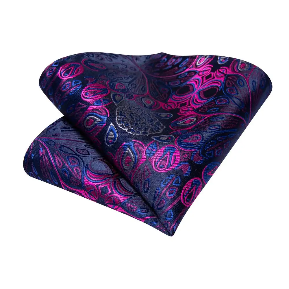 Cravatta da sposa in seta Paisley solida viola Hi-Tie per uomo Design novità Gemelli Handky Regalo Cravatta da uomo Set Party Business Dropshipping