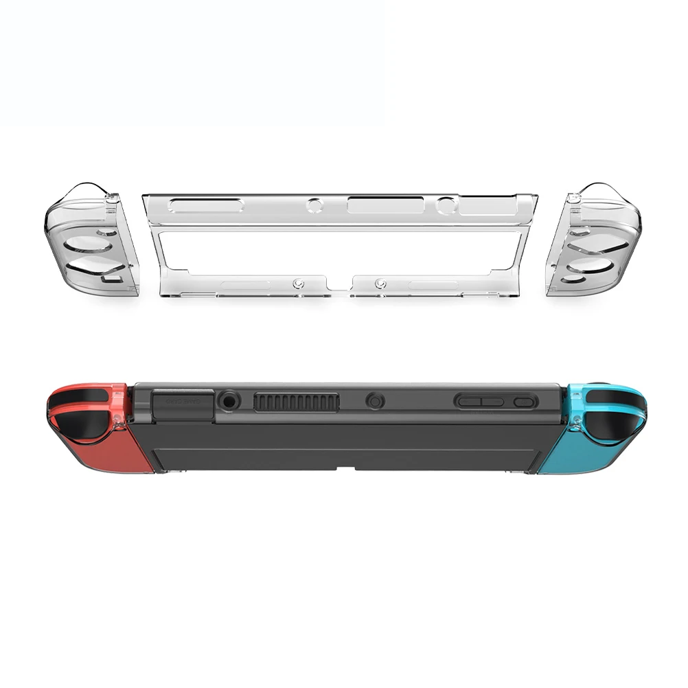 

1 set 1 Set Clear Pc Protective Shell For Switch Oled Game Console Compatible Case With Cutouts Lightweight Slim Design Easy
