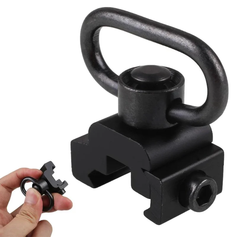 QD Heavy Duty Quick Detach Push Button Sling Swivel Set Picatinny Mount 20mm