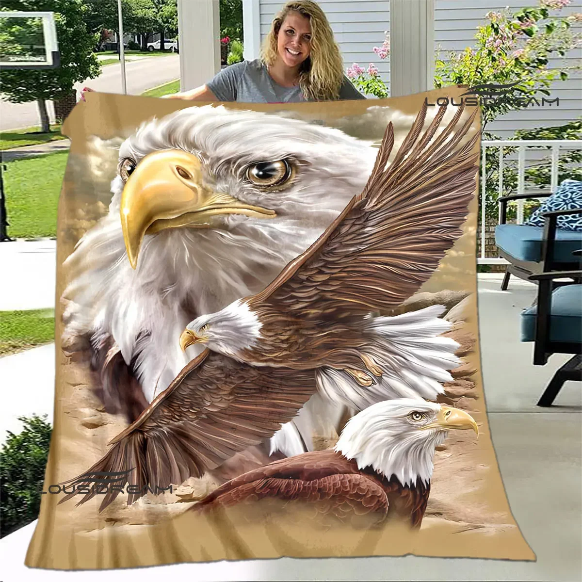 3D Eagle Printing blanket flannel Soft and comfortable blanket blankets for beds picnic blanket warm blanket birthday gift