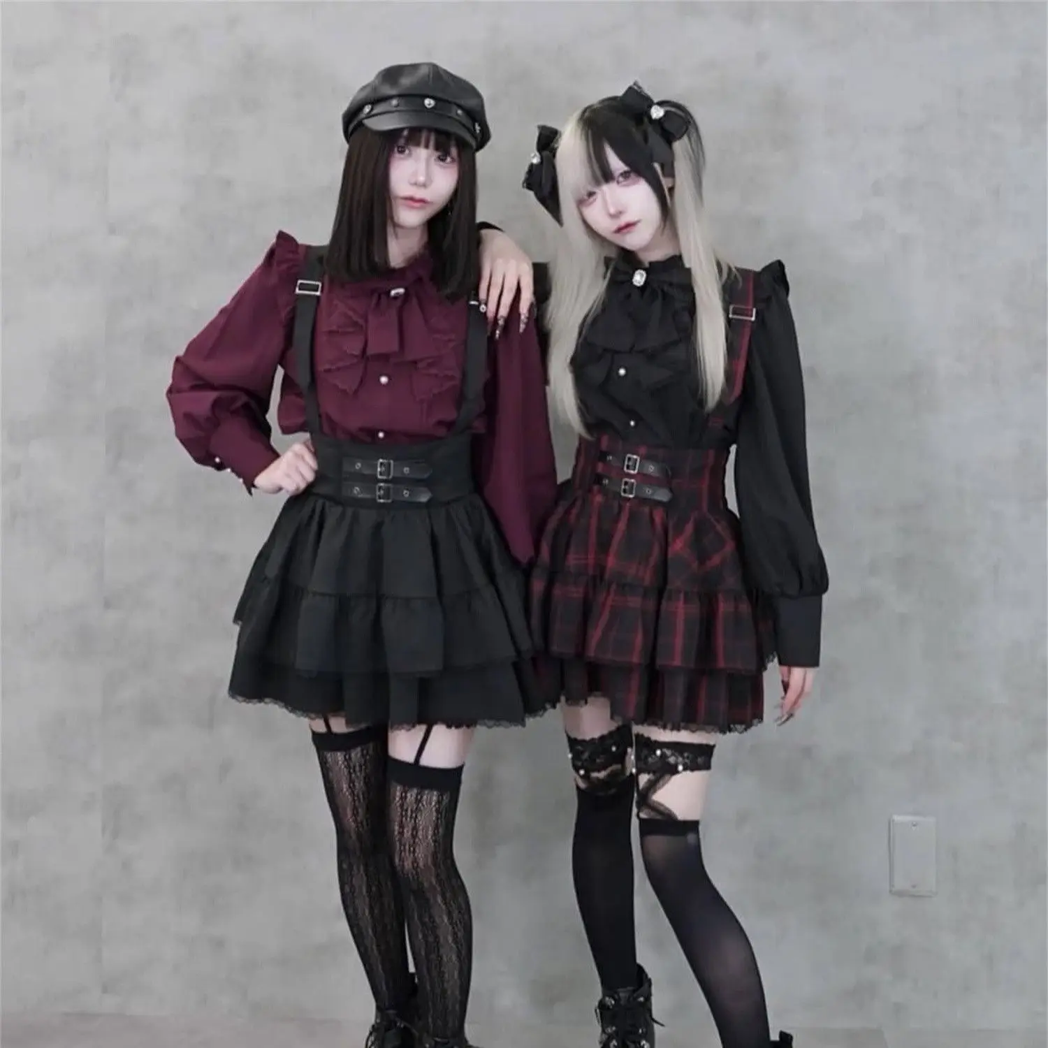 

Японская темно-готическая кружевная юбка-кейк SOIOMES со съемными бретелями для женщин