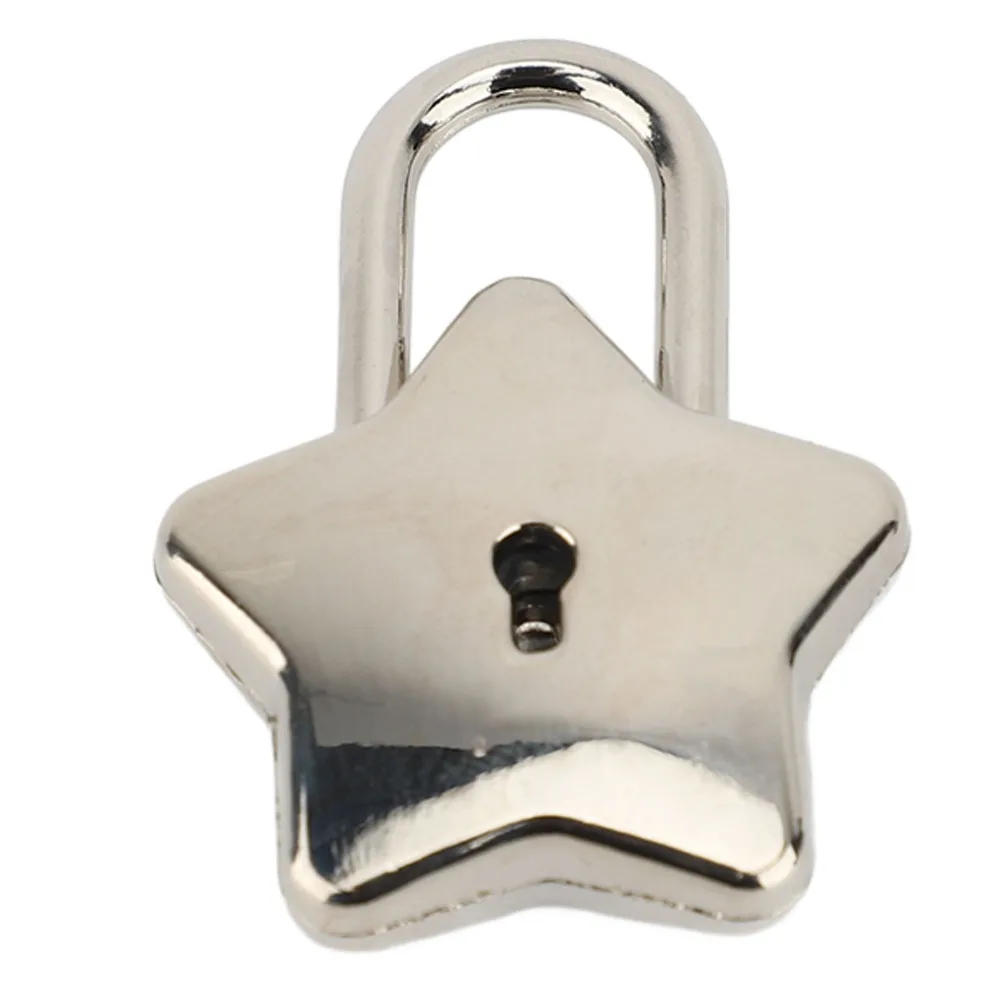 8pcs Five Pointed Star Star Shaped Padlock Silver Bronze Decorative Mini Padlock Zinc Alloy Key Included