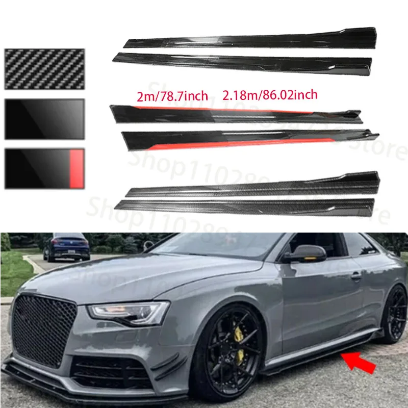 

Side Skirt Universal For AUDI A3 A4 A5 A6 A7 S3 S4 S5 S6 S7 RS4 RS5 RS6 RS7 R8 Extension Splitters Apron Lip Splitter Winglet