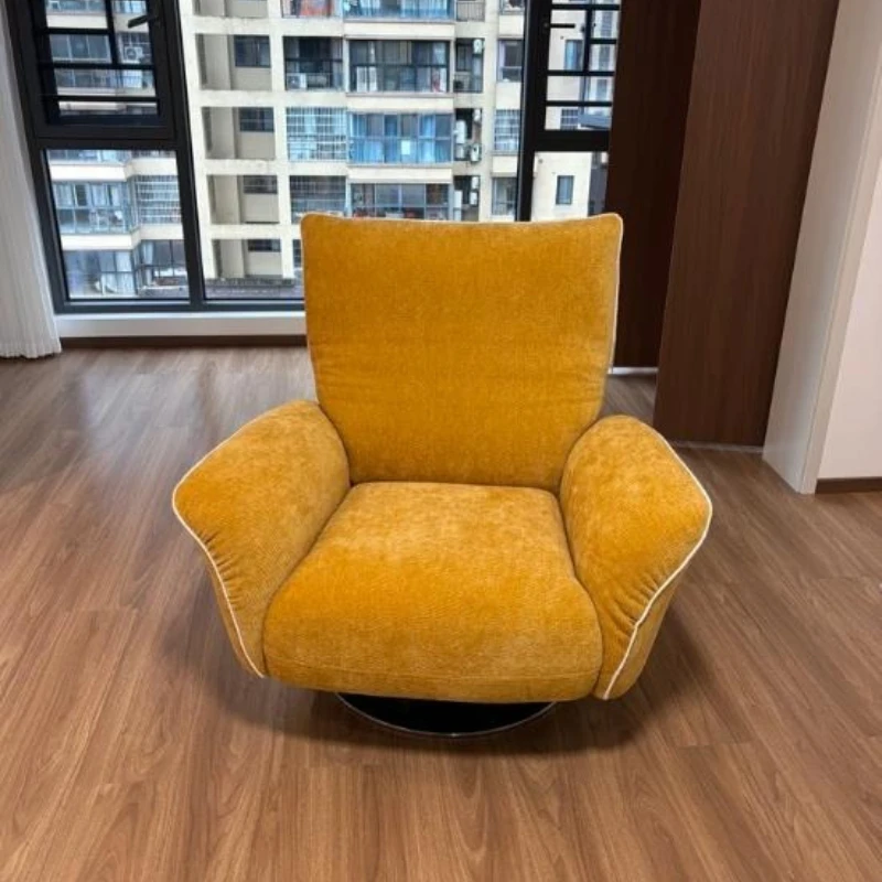 YY- Sofa Chair Adjustable Backrest Rotatable Chenille Single Lounge Chair Lazy Chair