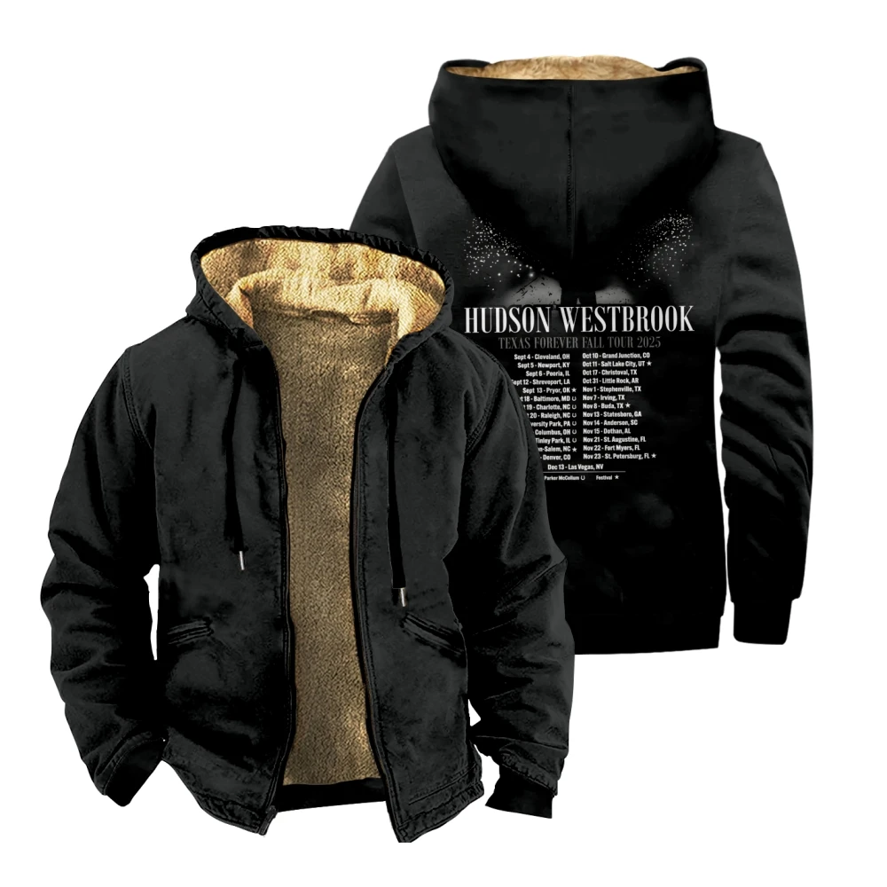 

Texas Forever Fall Tour 2025 пальто на молнии унисекс с длинными рукавами и капюшоном зимняя куртка уличная парка