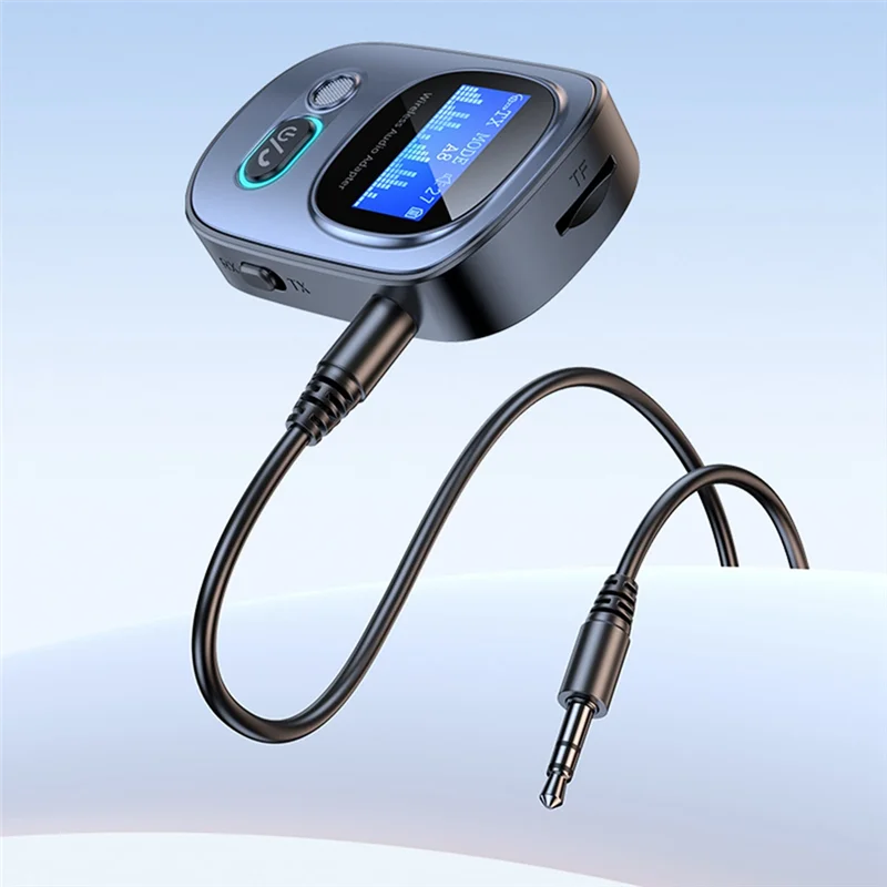 

Leading-Bluetooth 5.3 Transmitter Receiver 2-In-1 Wireless Audio Adapter With LED Display 3.5Mm Aux Parts Kit