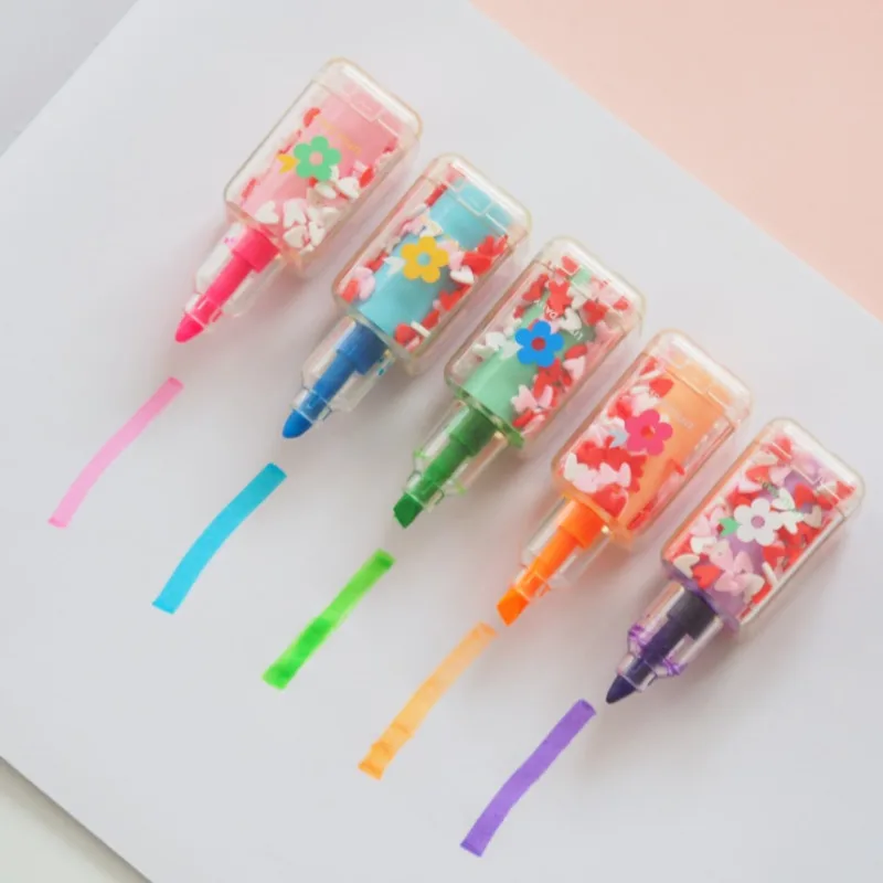 1 Piece Cute Kawaii Nail Polish Bottle Creative Highlighter Pen Graffiti Marker Paint Stationery Drawing Lovely Ellen Brook