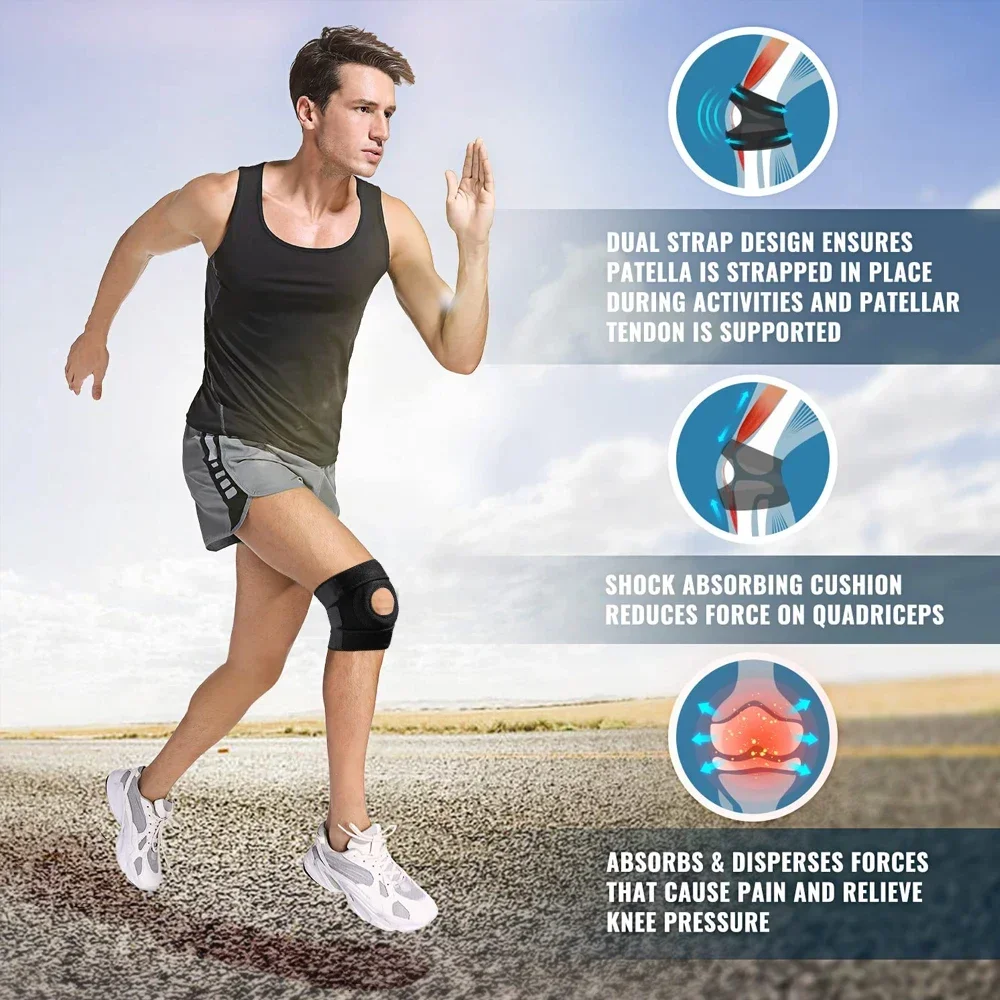Immagine 3: 1 pezzo di ginocchiera rotulea per dolore alle gambe, tutore per compressione di supporto per ginocchio per dolore e supporto per artrite, ginocchiera per allenamento