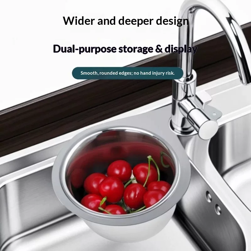 Stainless Steel Swan Sink Strainer Basket Hanging Drain Filter Fruit Vegetable Drainer Sponge Storage Kitchen Gadget