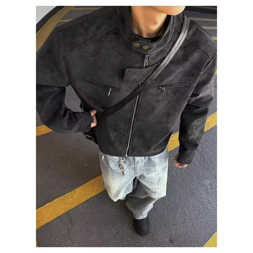 

Loose Men's Jaet Hip Hop Sle Harajuku Trend Streetwear Spring Autumn Polyester Thiened Outerwear No Brand Chinese Made