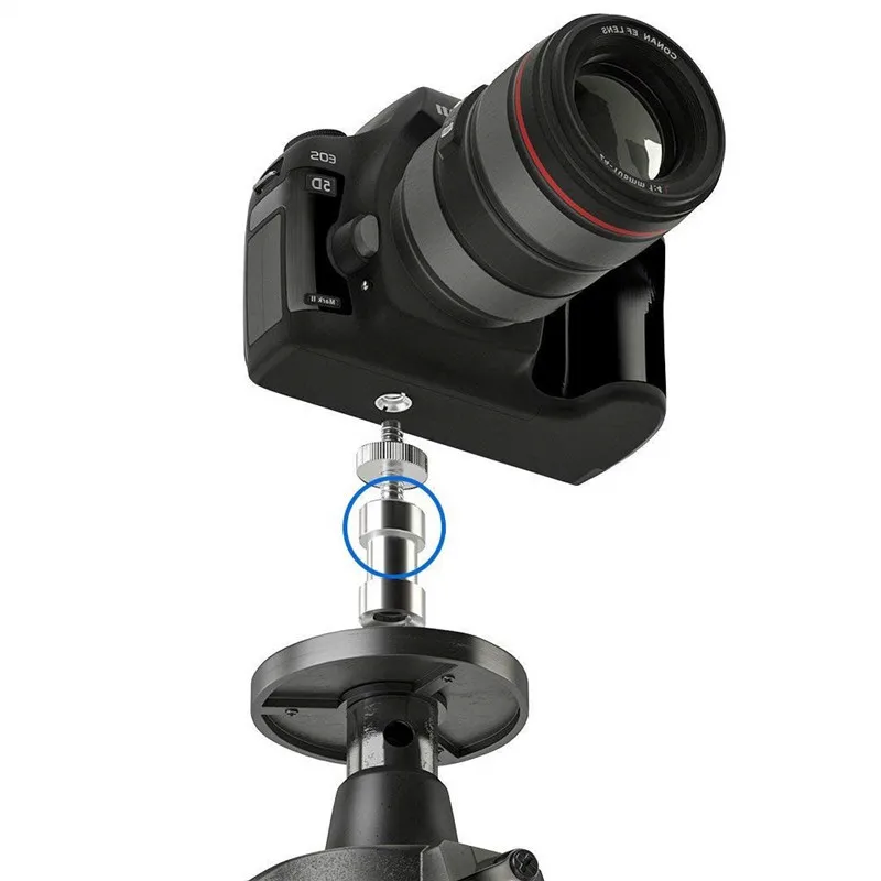 10 Stuks Standaard 1/4 "Naar 1/4" Schroefadapter Met Schroefdraad 1/4 "Tot 3/8" Dubbele Kop Voor Camerakooi/Monopod/Kogelkop/Lichtstandaard
