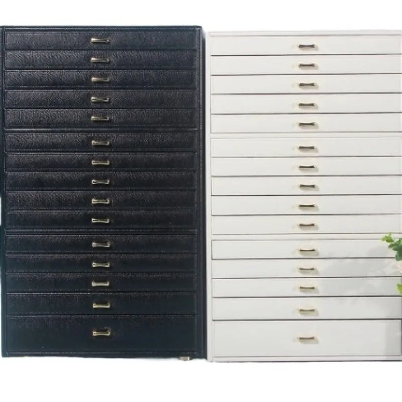 

Large capacity jewelry cabinet multi-layer box drawer type household jewelry storage insurance jewelry box