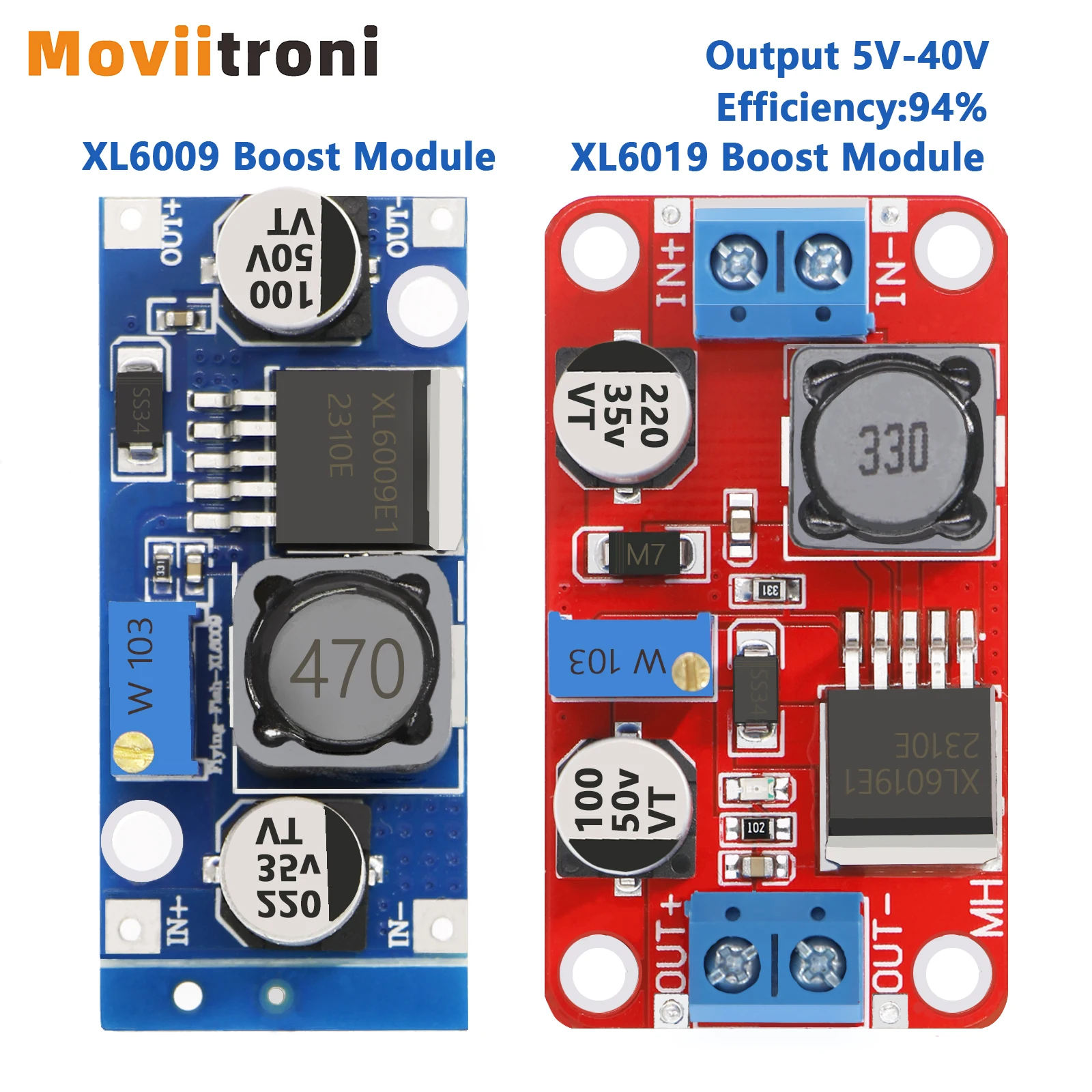 XL6019 DC-DC Adjustable Step Up Power Module 5A  High-Power Boost Volt Converter 3V-35V To 5V 6V 9V 12V 24V