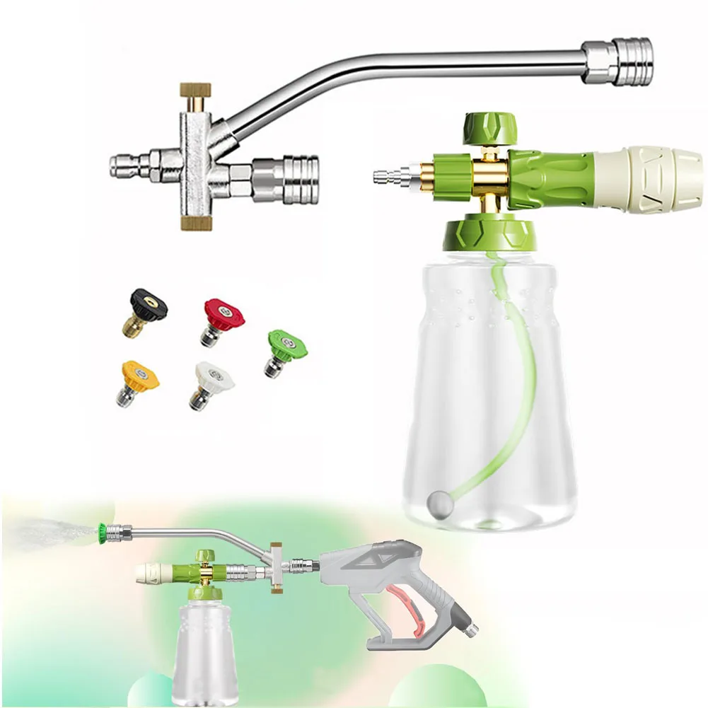 

1Set Pneumatic Foam Spray Can Handheld Auto Wash Spray Bottle Foam Dual-Connector Car Wash Spray Garden Cleaning Tool Parts