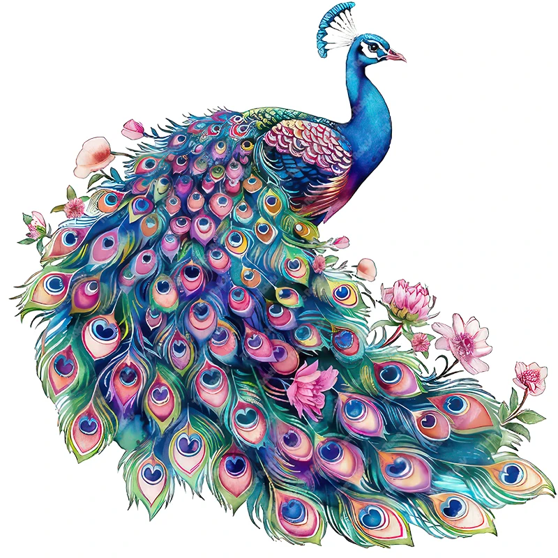 Three Ratels QMH60 Beautiful peacock cartoon wall stickers for bedroom furniture decals toilet stickers car hood decals