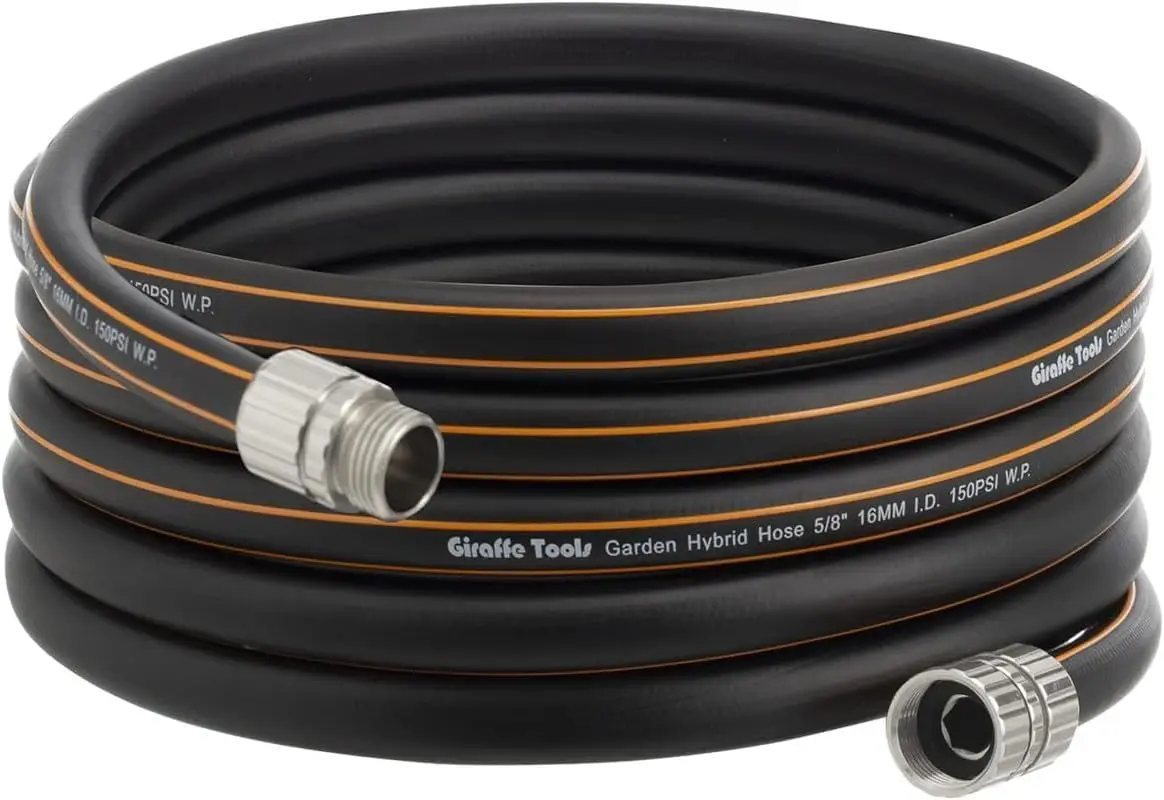 

Garden Hose 25ft x 5/8", Custom Length, Heavy Duty, No Kink, Flexible, Rubber Garden Hose, Leakproof Water Hose, 25ft Male to