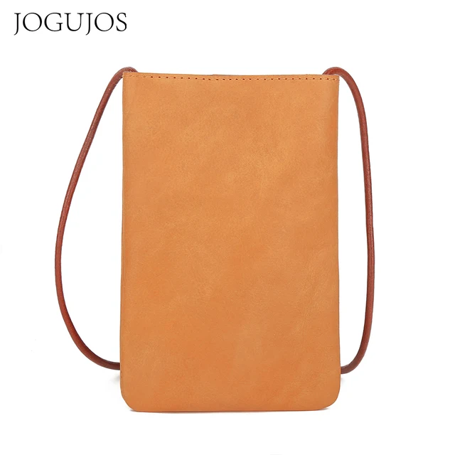 JOGUJOS prawdziwej skóry kobiet torby na ramię Crossbody mała torebka damska torba na telefon komórkowy prosty styl torba etui na telefon