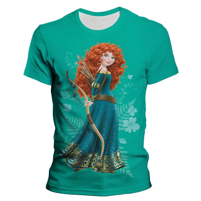 3d Cute Top Tees Female Fashion Princess Merida Brave Harajuku T Shirt Women Graphic Ullzang Anime T-shirt Cartoon Girls Tshirt