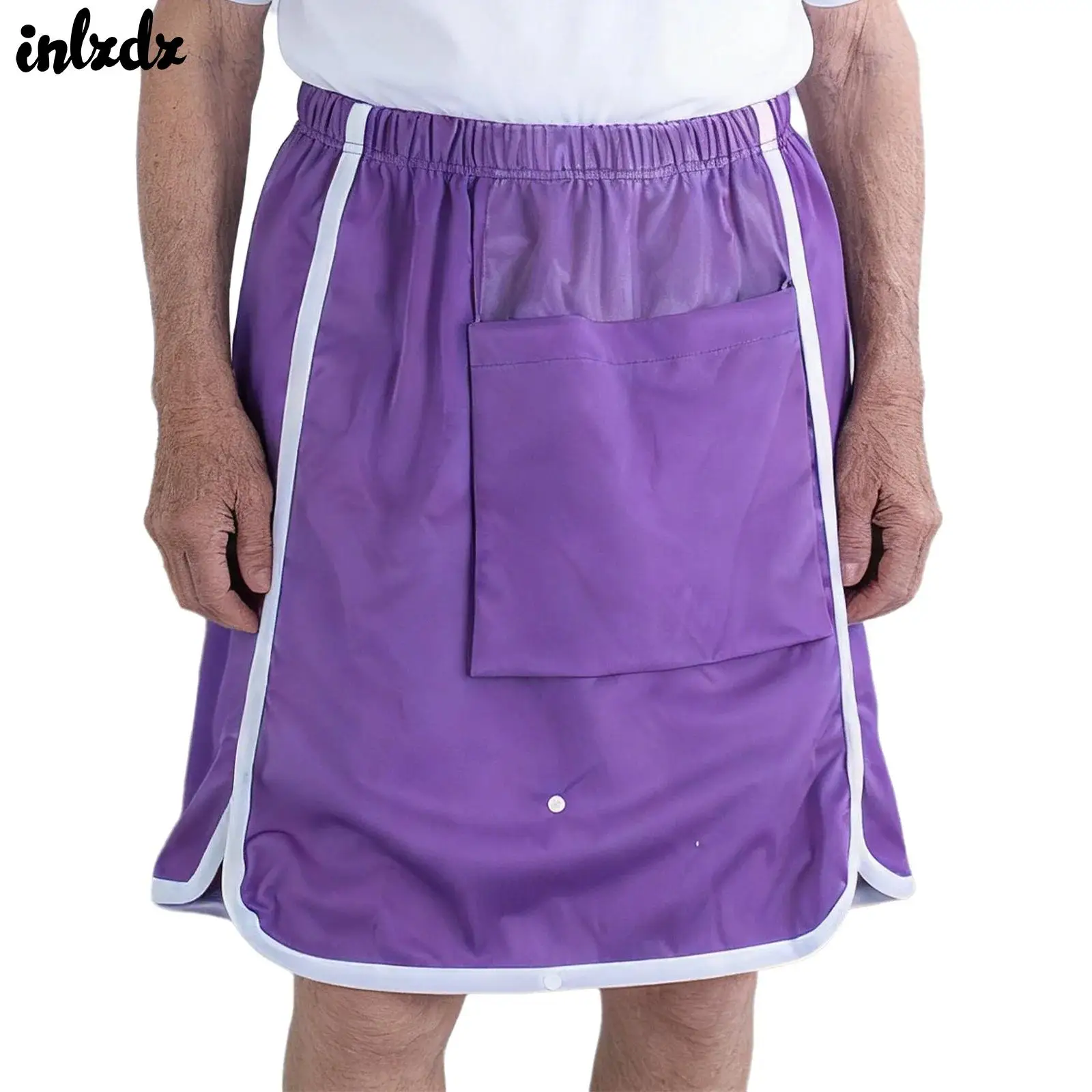 

Водонепроницаемая адаптивная юбка-фартук для взрослых, лежачих больных и пожилых людей с карманом и кнопками, многоразовая, для послеоперационного ухода