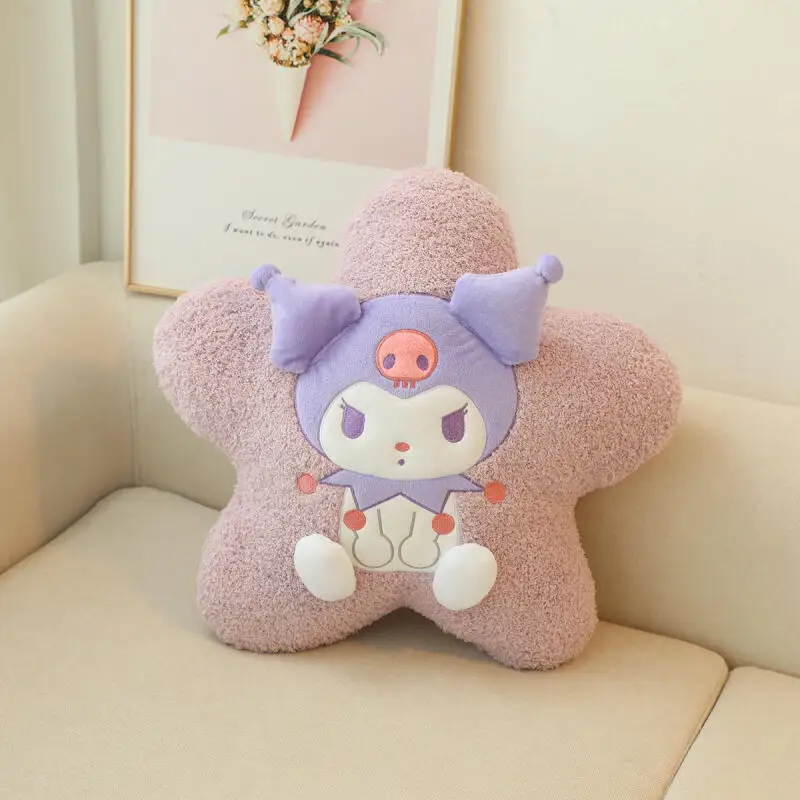 Sanrio Kuromi Car Neck Pillow Cinnamoroll Pochacco Pentagram Cute Auto Seat Lumbar Cushion Soft Stuffed Doll Decor Birthday Gift view 6