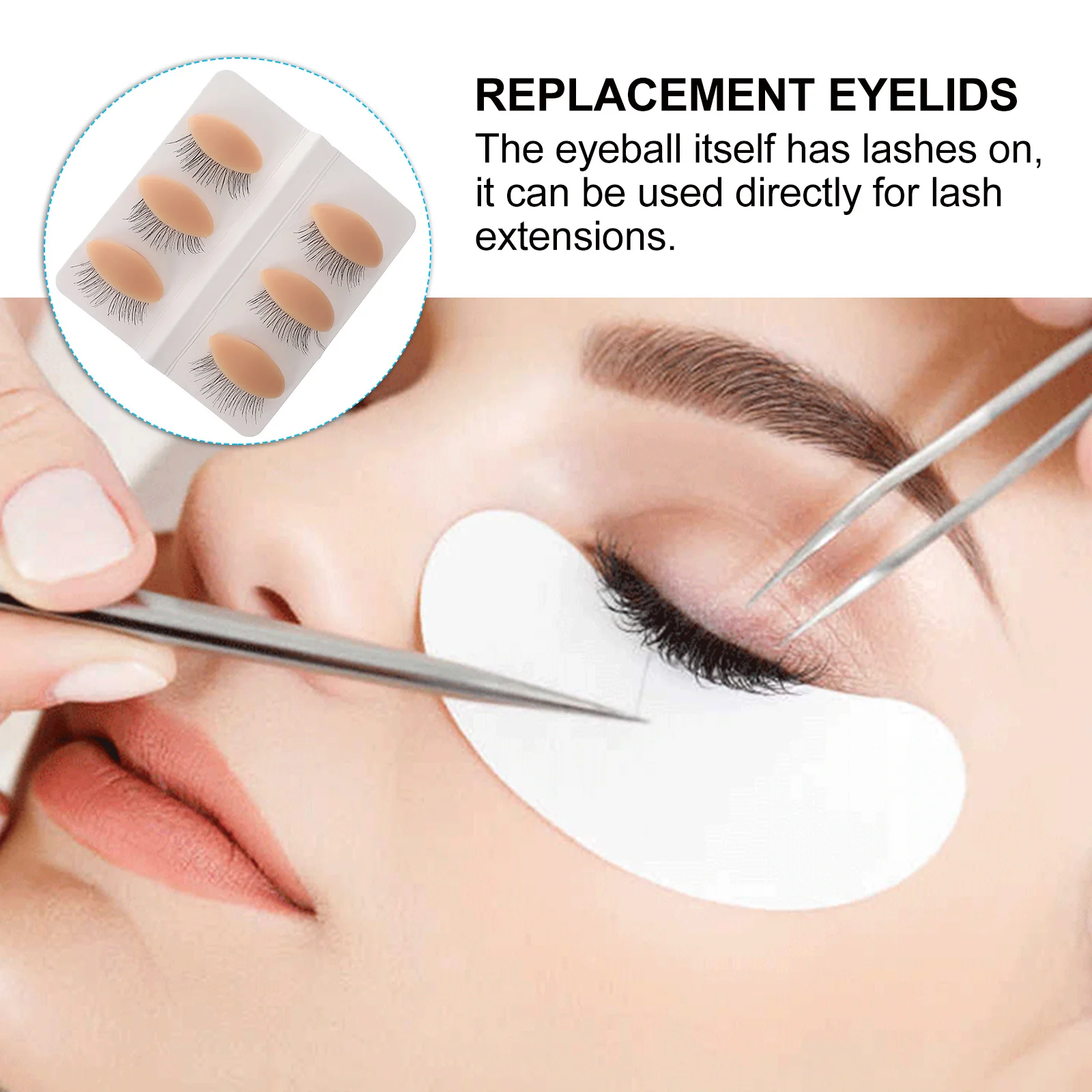 لاش تمديد ممارسة رئيس سيليكون استبدال الجفون لمجموعة تدريب ماكياج الجفون قالب لاش ممارسة أداة #4