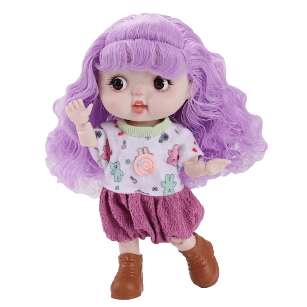 28cm 1/6 Scale Multi Joint Doll 19 Joints Movable Cute Emoticon Face Cute Emoticon Doll Dress-Up Feature Loli Princess Doll
