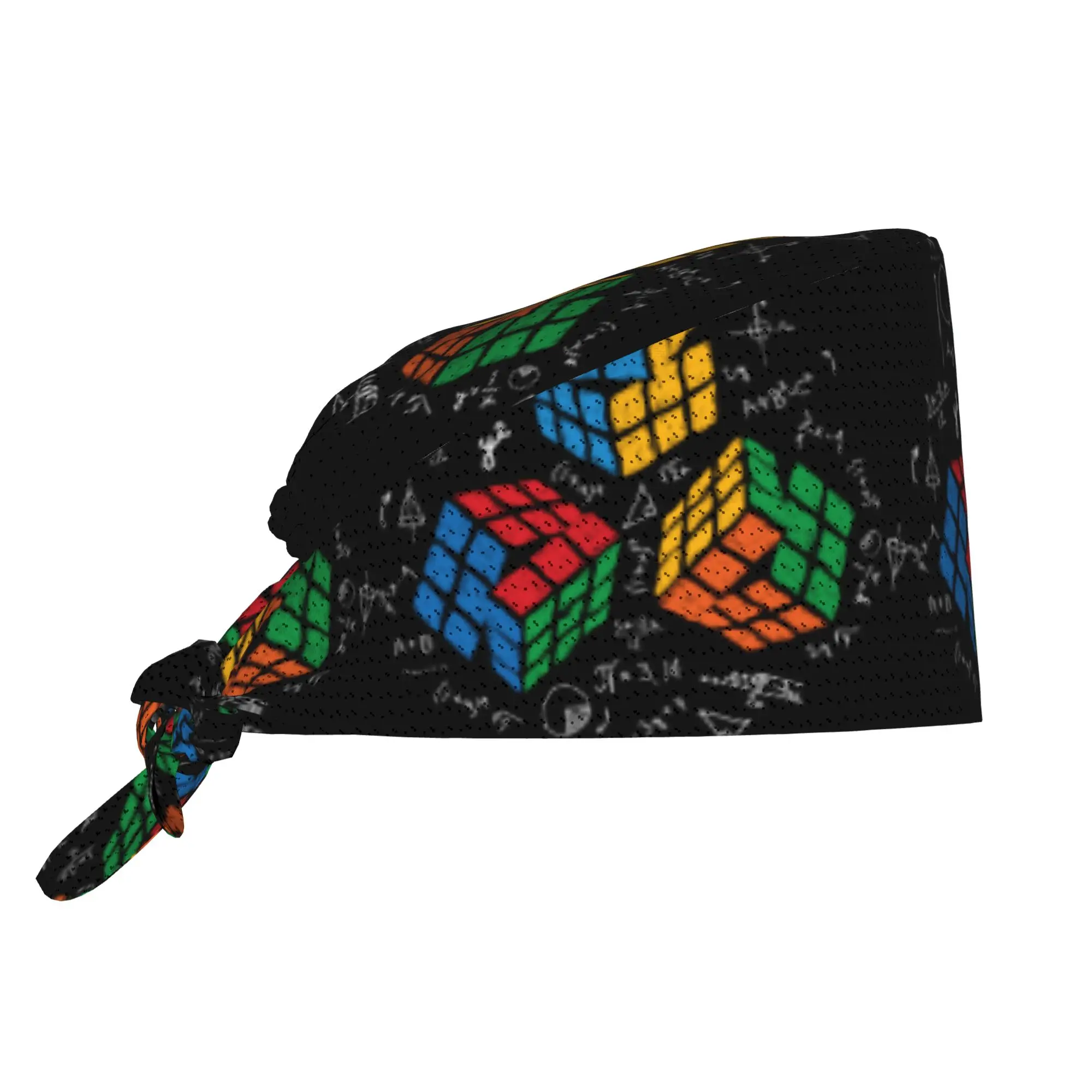 Custom Math Rubiks Cube Working Cap Surgical Hats Women Men Geek Teacher Gift Operator Hats Lab Works Hat