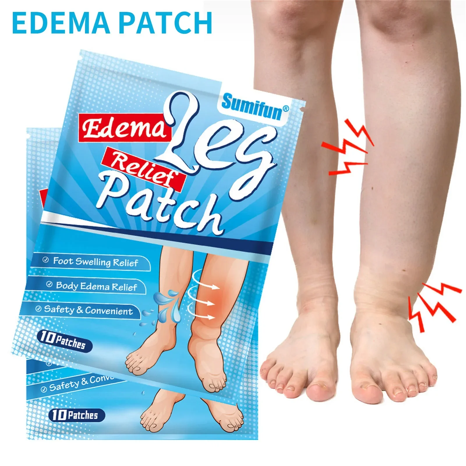 Perna Pain Relief Patch para os Pés, Remendos Médicos de Edema, Vasculite Flebite Spiderleg, Tratamento Inchaço, Adesivo de Cuidados de Saúde, 30PCs