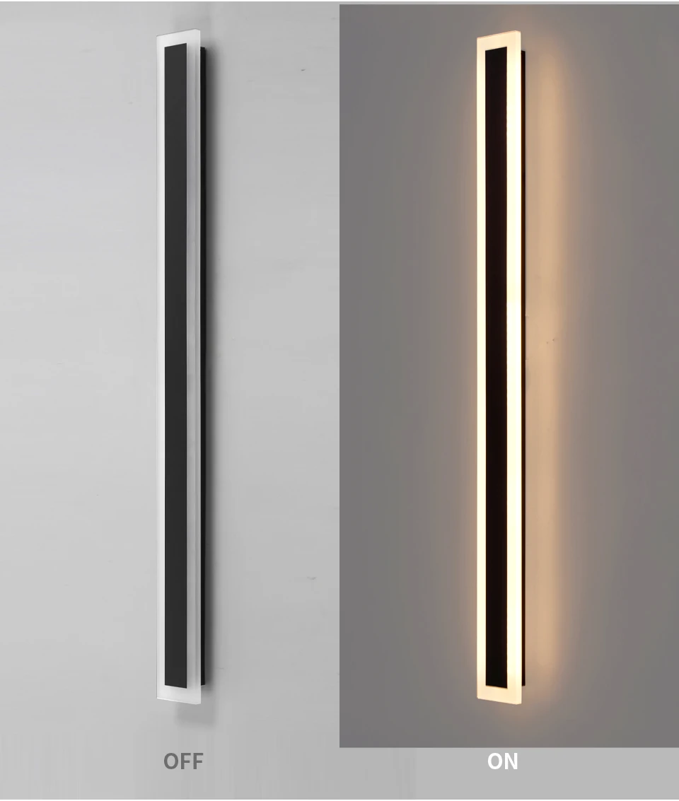 Outdoor Lange Lineaire Wandlampen LED Veranda Licht Waterdicht Anti Roest 110v 265v Grijs Zwart Wit Goud kleur Tuin Garage Armaturen