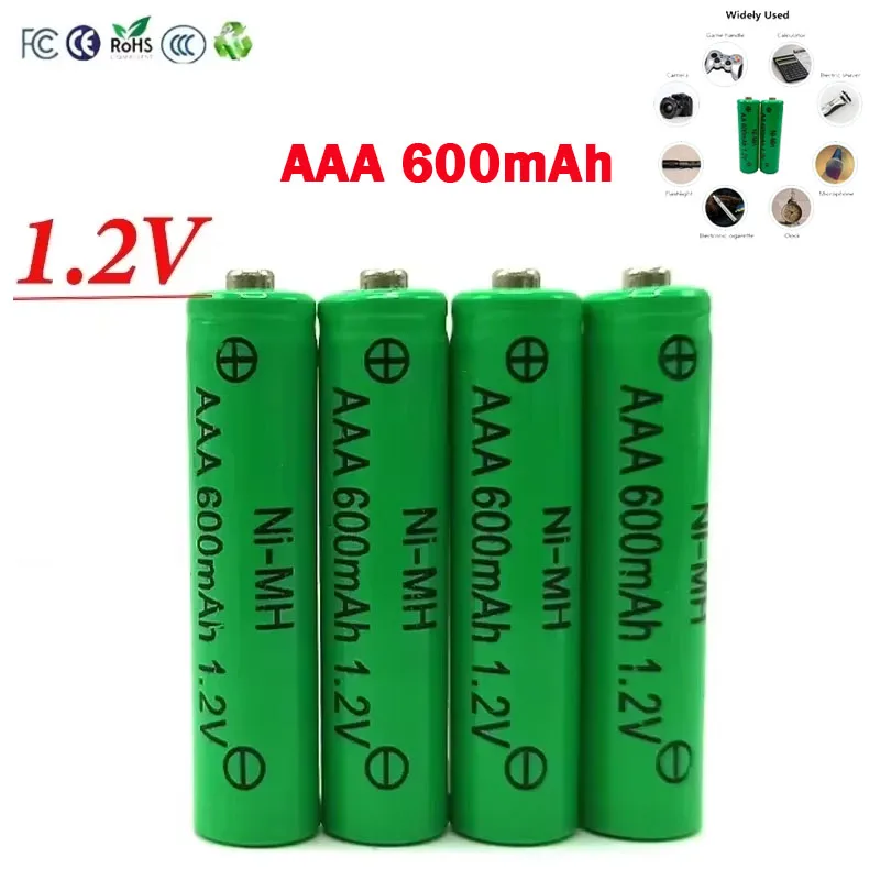 

AAA1.2v NiMH Rechargeable Battery600mAh Suitable for Smoke Detector Clock Radio Flashlight LED Toy Digital Remote ControlBattery