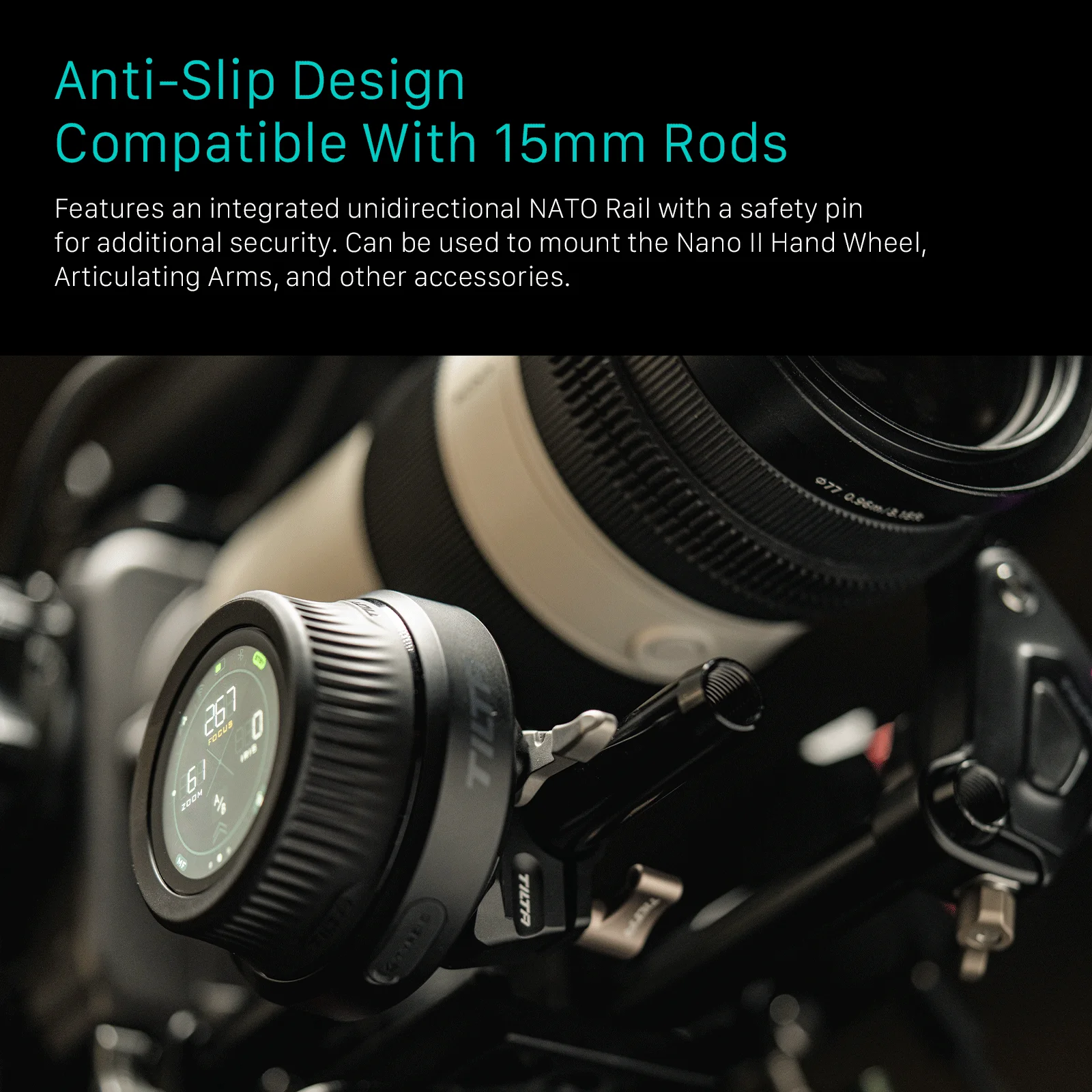 TILTA TA-15RH-NATO-B 로드 거치대, 나토 레일 부착물, 틸타 액세서리, 15mm